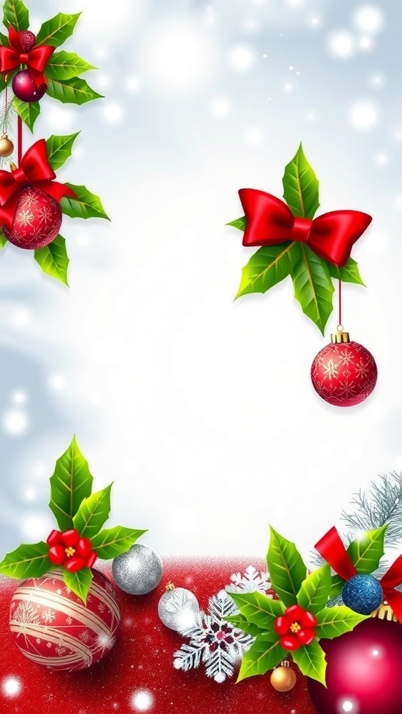 Christmas Profile Picture Overlay A Christmas profile picture overlay with snowflakes and ornaments designed for social media use.